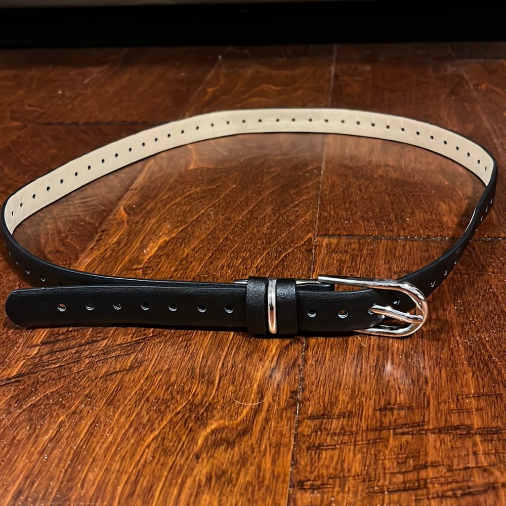 Steve Madden Black Belt with Silver Detailing